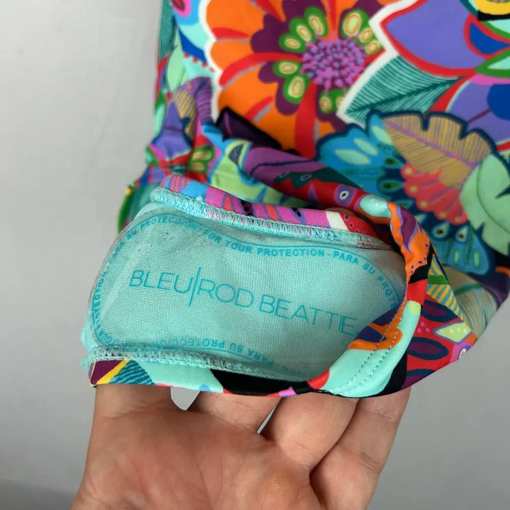 Bleu Rod Beattie Make It Pop Ruffle Shoulder Swimsuit RBMP22738-TJ Womens Size 8